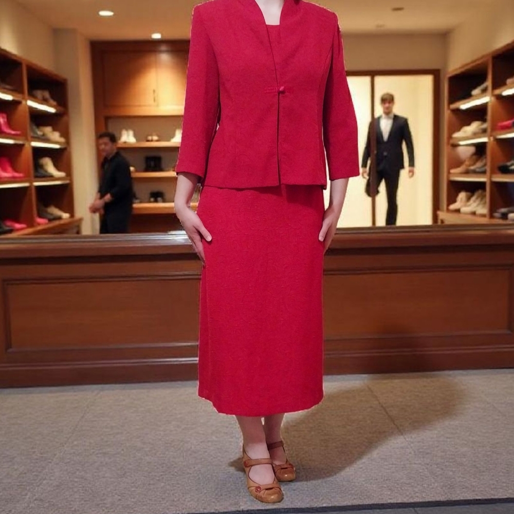 Miss Dorby Elegant Red 2-Piece Dress Suit